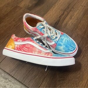 Vans Kids Tie-Dye Sneakers - Pink, Blue, and Orange, 6.5